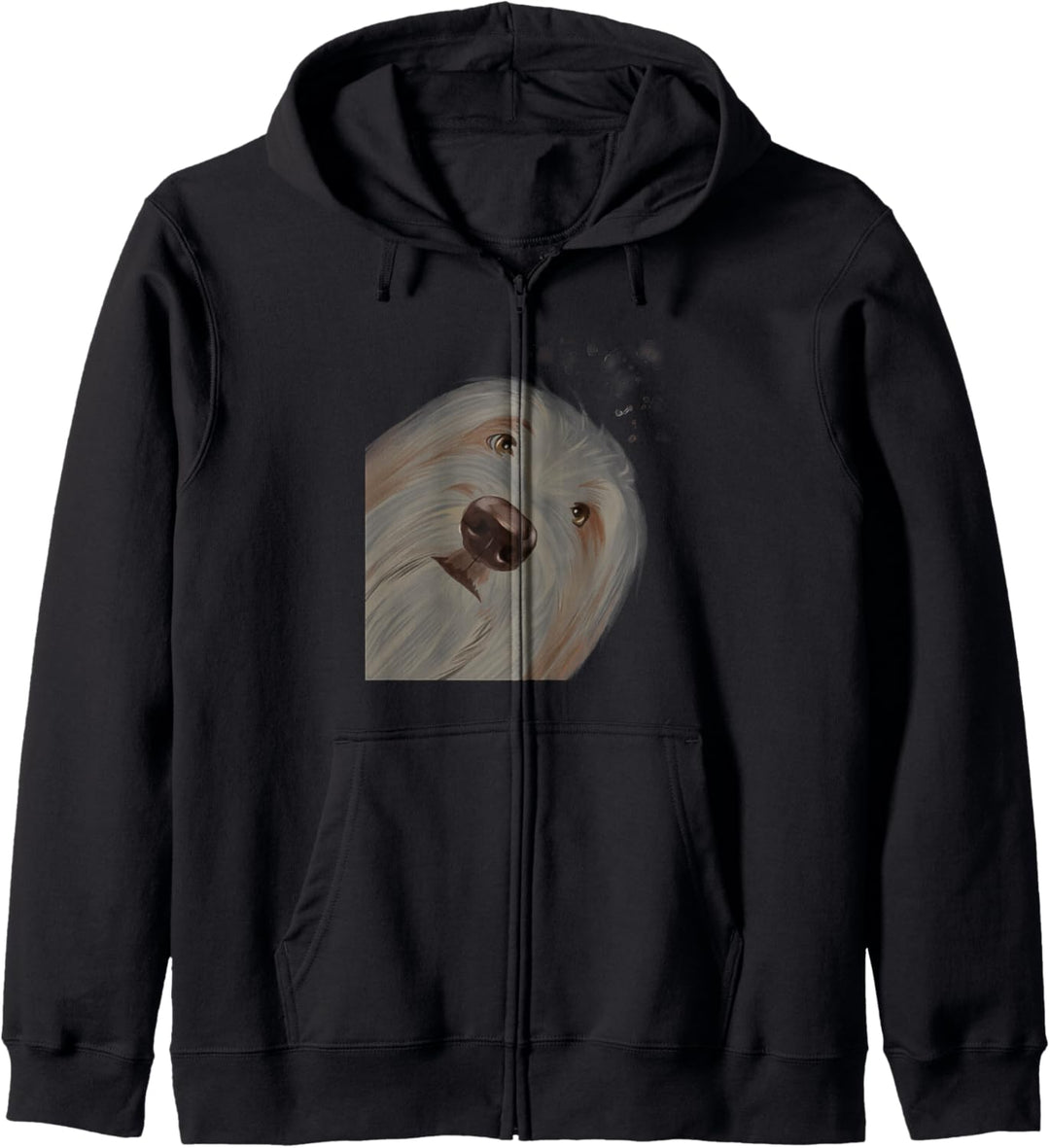 Neugieriger Beardie Hund Bearded Collie Kapuzenjacke