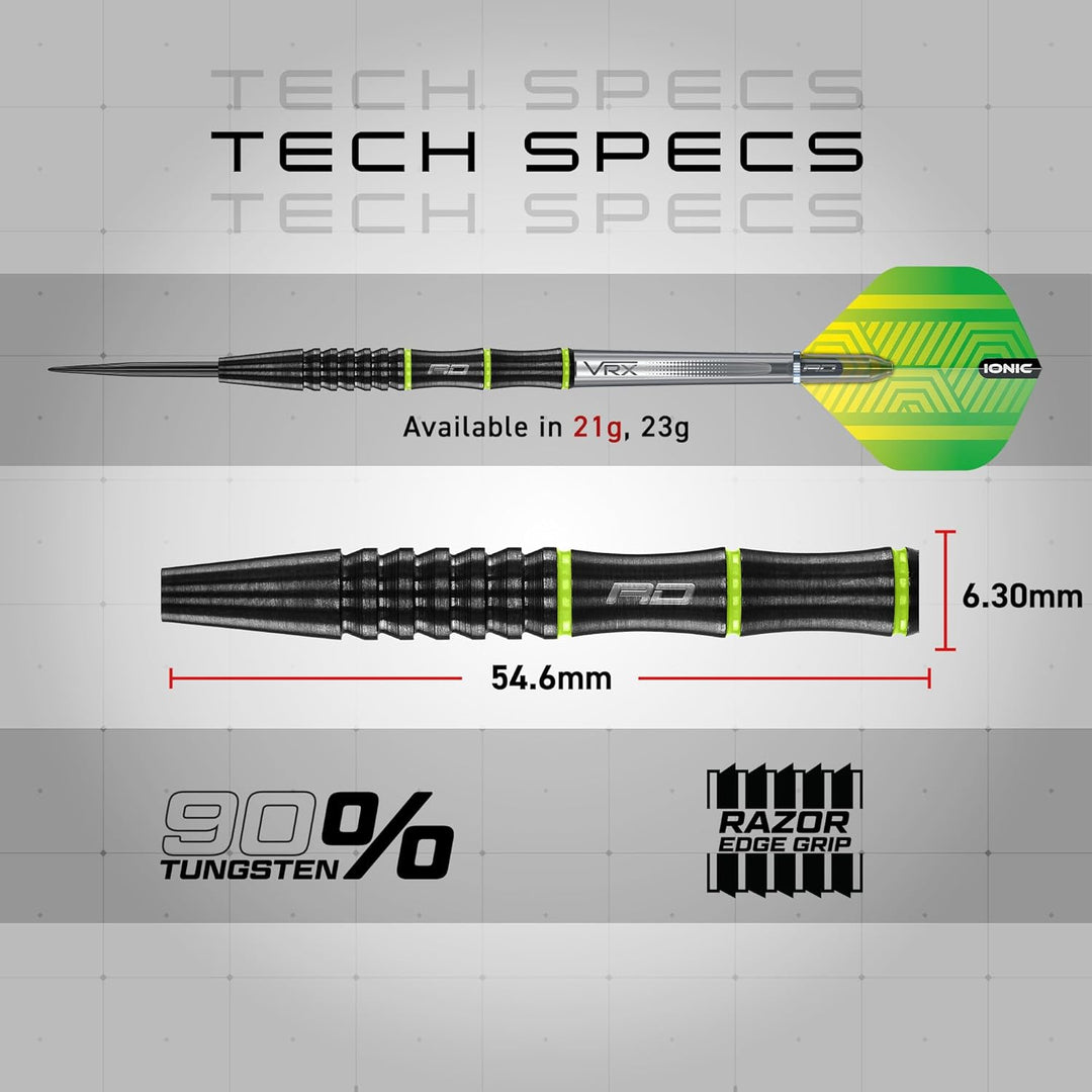 RED DRAGON Freestyle Tungsten Darts Set mit Flights und Schäfte 21.0 Gramm, 21.0 Gramm