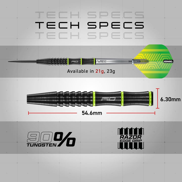 RED DRAGON Freestyle Tungsten Darts Set mit Flights und Schäfte 21.0 Gramm, 21.0 Gramm