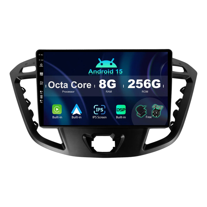 ¦ 8G+256G ¦ Android 15 IPS Autoradio Passt für Ford Tourneo Transit Custom (2013-2021) - Eingebaut C