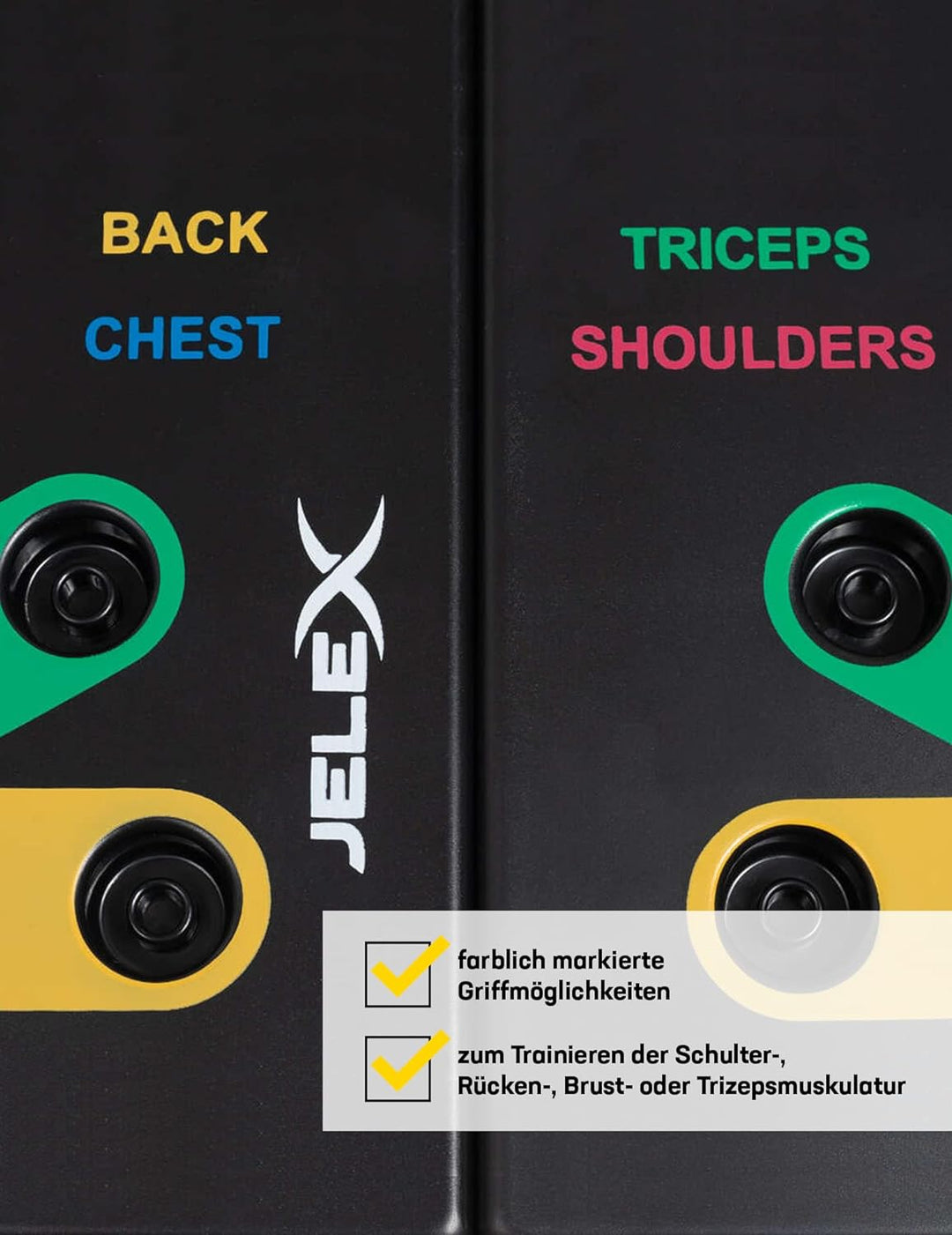 JELEX Tornado Chest Push Up Board Liegestützbrett multifunktional Fitness-Board 64 cm 19 cm inklusiv