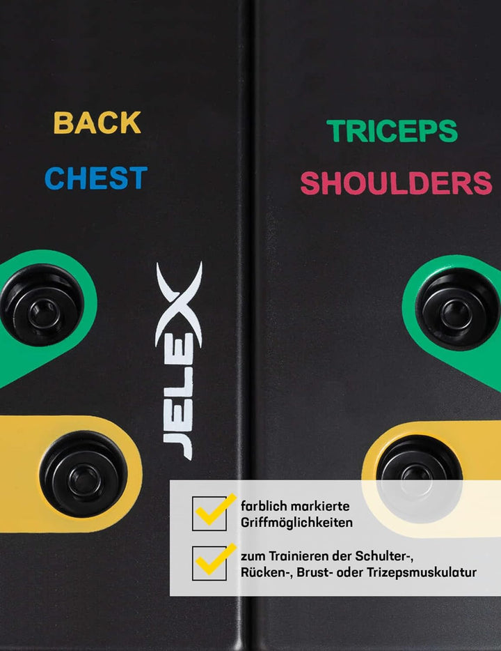 JELEX Tornado Chest Push Up Board Liegestützbrett multifunktional Fitness-Board 64 cm 19 cm inklusiv