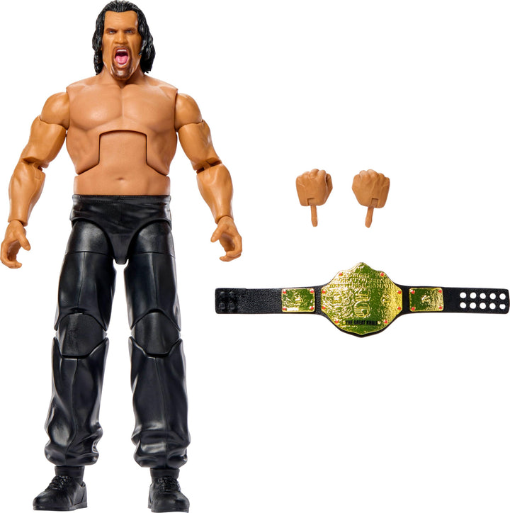 Mattel WWE Elite Actionfigur & Zubehör, Serie #123 Set, 15,2 cm grosses Sammlerstück Great Khali mit