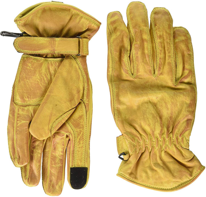Motorradhandschuhe Leder Retro Old School Cafe Racer Chopper (XL)
