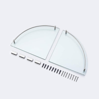 KES Eckregal Glas Duschablage Glasregal Duschregal Glasregal Glasablage für Badezimmer Wandregal Ede