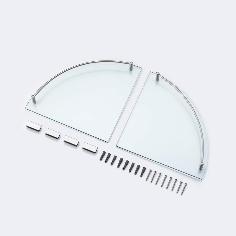 KES Eckregal Glas Duschablage Glasregal Duschregal Glasregal Glasablage für Badezimmer Wandregal Ede