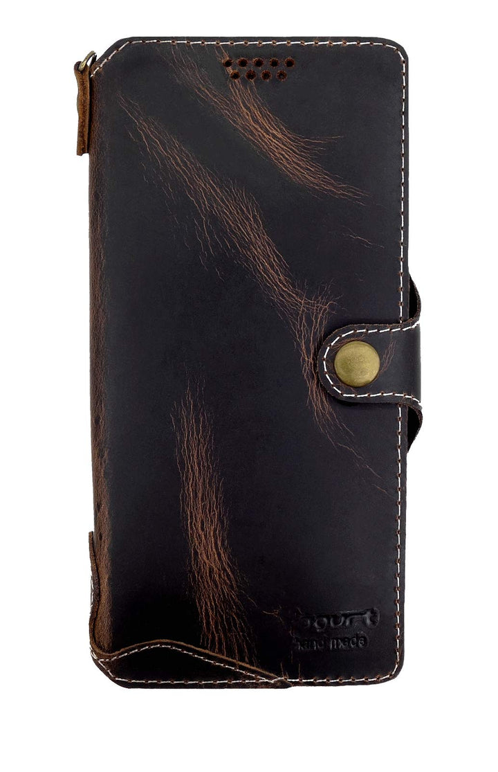 Yogurt Handyhülle für Samsung Galaxy S23 Ultra, Hülle Echtleder Case Ledertasche Lederhülle für Sams