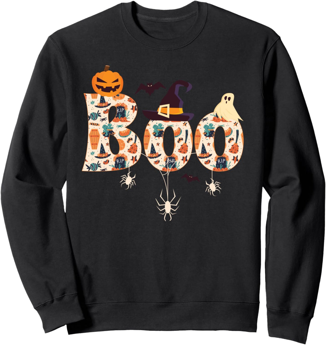 Halloween Muster Kostüm Kürbis lustiges Halloween Sweatshirt