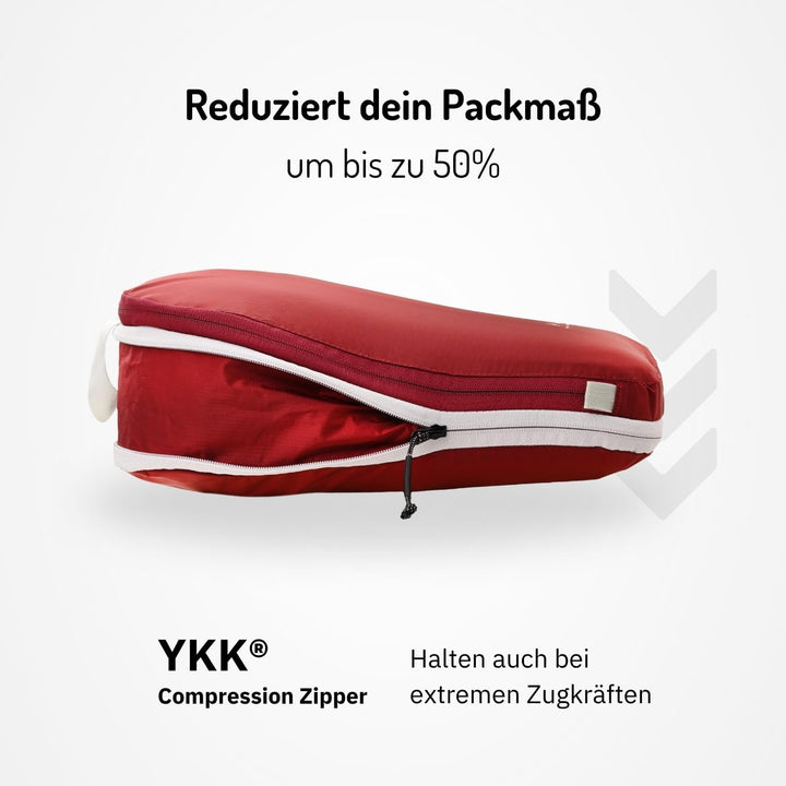 NORDKAMM® Profi-Packtaschen mit Kompression, Ultraleichtes Koffer-Organizer Set, Packing Cubes aus w