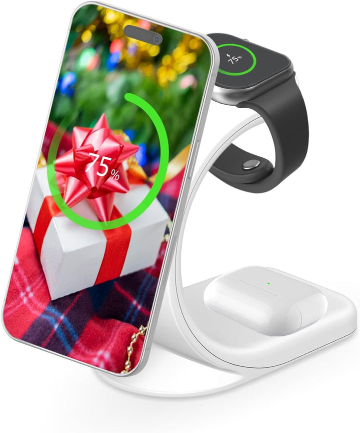 MMOBIEL Kabellose Ladestation Kompatibel mit iPhone, Apple Watch und AirPods - 3-in-1 Induktionslade