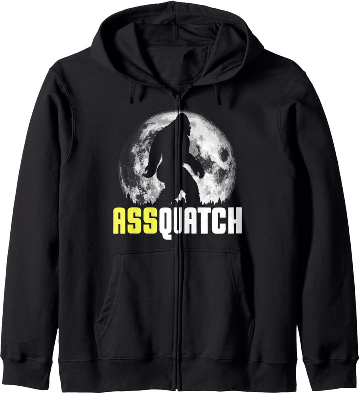 Assquatch! Funny Big Butt Bigfoot Night Graphic Kapuzenjacke