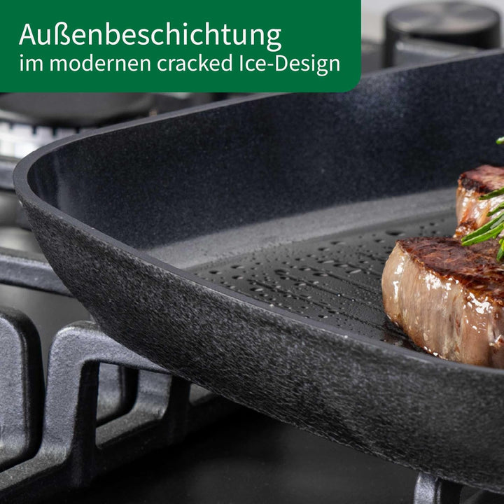 FACKELMANN Chefkoch trifft Keramik-Grillpfanne Hamburg – Hochwertige 28 cm Antihaft-Pfanne aus recyc