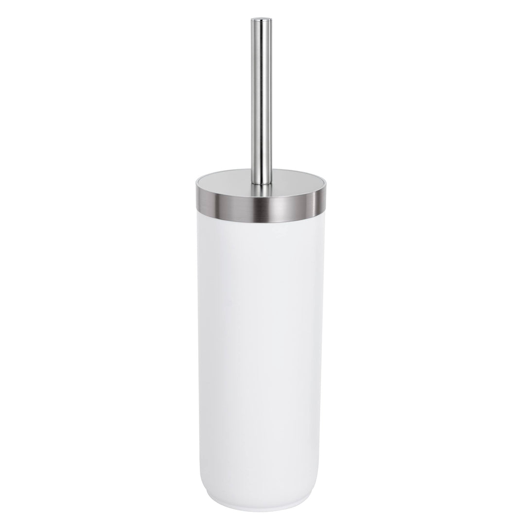 Baroni Home WC-Bürstenhalter aus Kunststoff, Toilettenbürste für Badezimmer, 12 x 12 x 34 cm, Weiss
