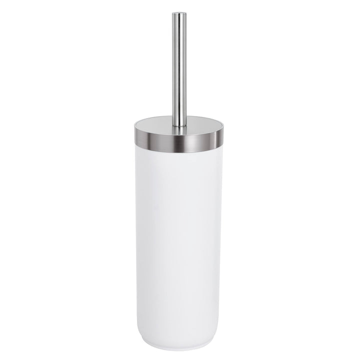 Baroni Home WC-Bürstenhalter aus Kunststoff, Toilettenbürste für Badezimmer, 12 x 12 x 34 cm, Weiss