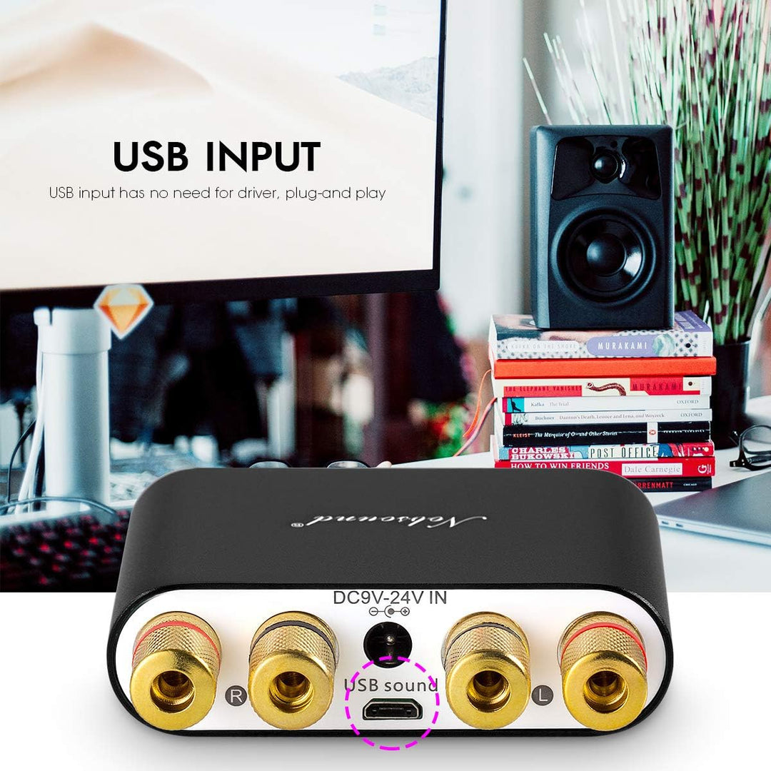 Nobsound NS-10G Mini Bluetooth 5.0 Digitaler Stereo Verstärker 100W HiFi Power Amp mit Netzteil (Sch