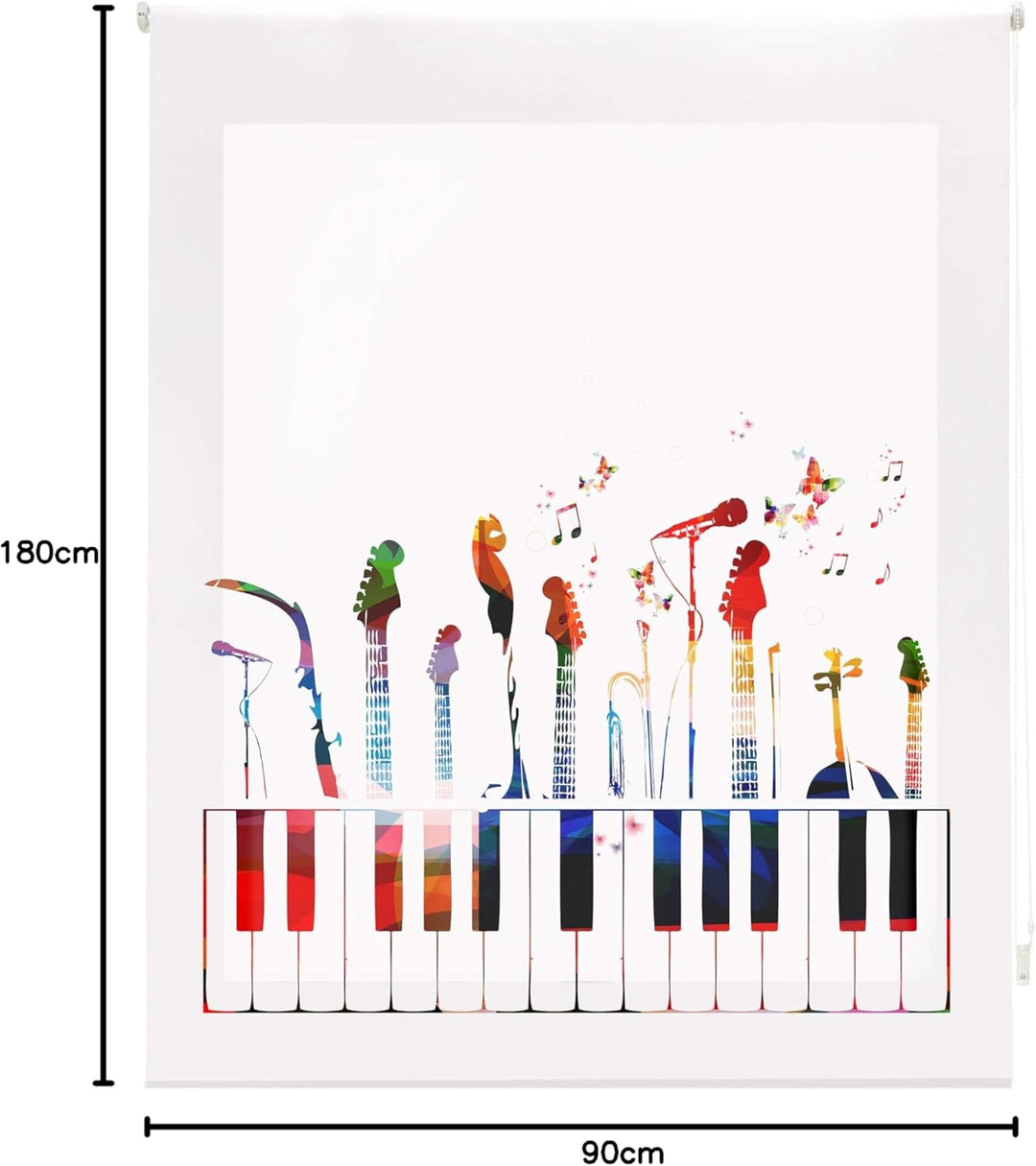 Blindecor Rollo lichtdurchlässig 90 x 180 cm bunt, 90 x 180 cm Bunt