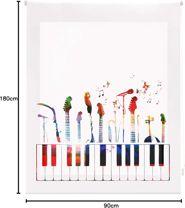 Blindecor Rollo lichtdurchlässig 90 x 180 cm bunt, 90 x 180 cm Bunt
