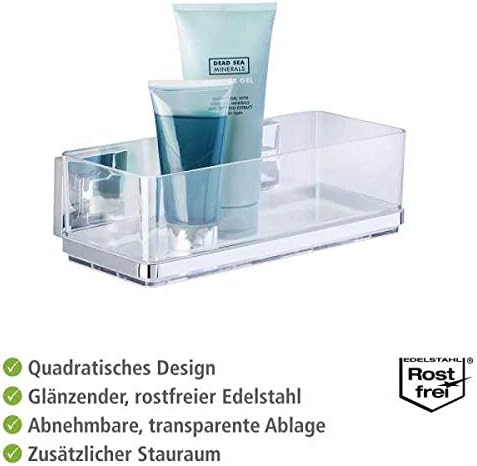 WENKO Vacuum-Loc® Badezimmer Wandregal Quadro Uno, Wandregal zur Montage ohne bohren, rostfreie Edel