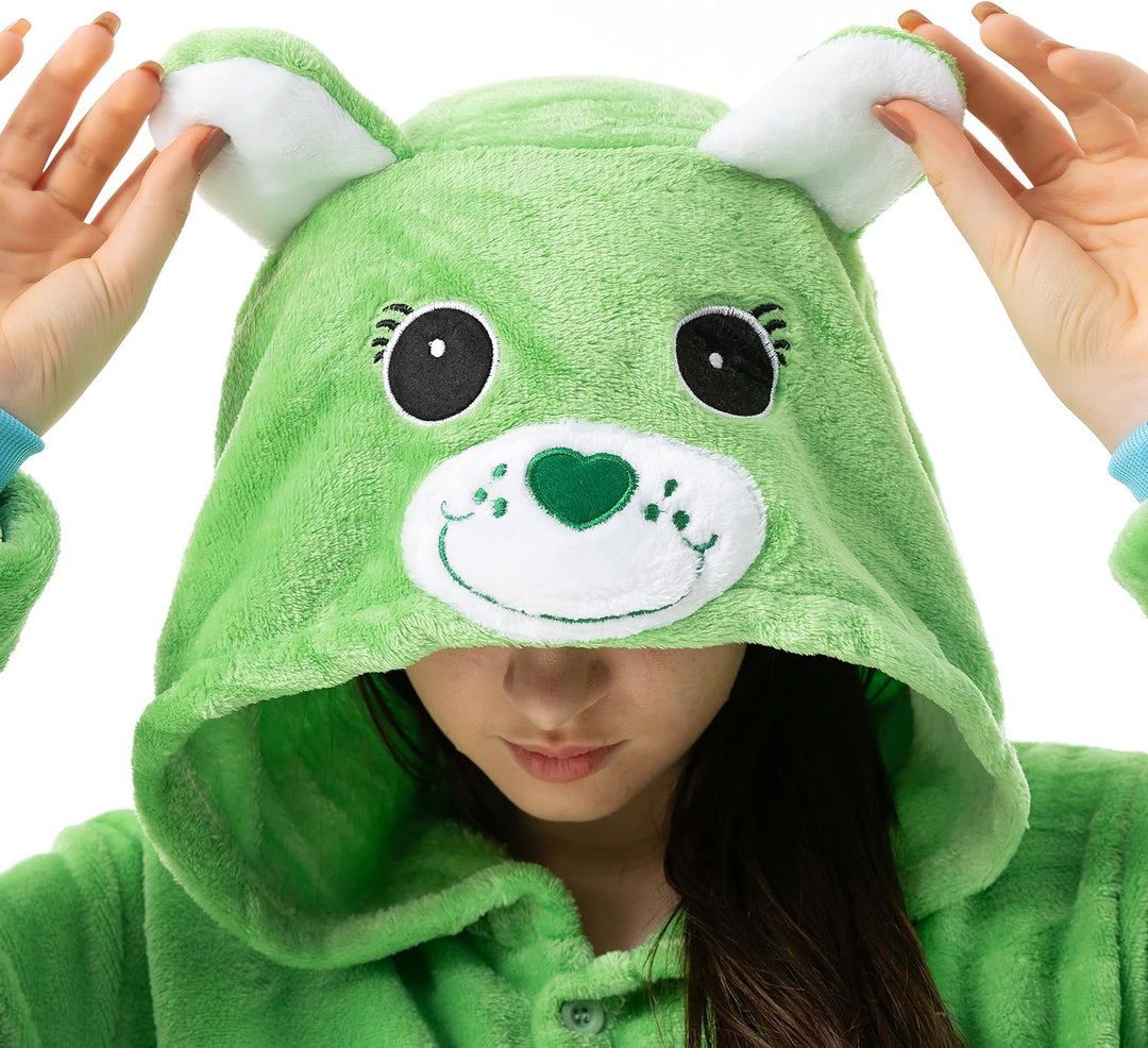 Katara 1744 - Glücksbärchi Onesie Kleeblatt-Kostüm, Lucky Bär, Party, Karnevals-Kostüm, Verkleidung