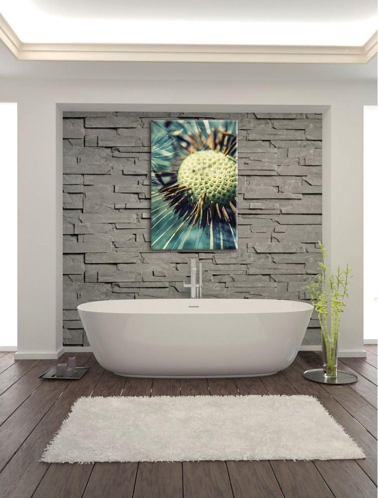 Pixxprint Pusteblume, Format: 100x70 auf Leinwand, XXL riesige Bilder fertig gerahmt mit Keilrahmen,