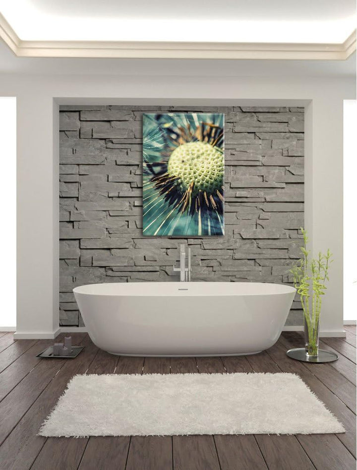 Pixxprint Pusteblume, Format: 100x70 auf Leinwand, XXL riesige Bilder fertig gerahmt mit Keilrahmen,