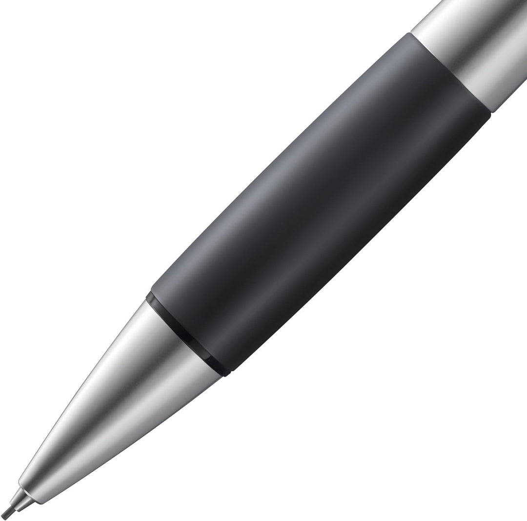 LAMY accent Druckbleistift 196 – Aluminiumfarbener Bleistift mit austauschbarem Kautschukgriffstück