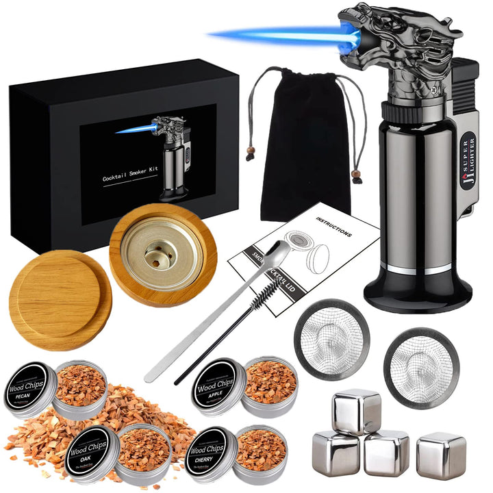 RoseFlower Cocktail Smoker Set, Nostalgie Smoker Set für Whiskey, Getränke, Bourbon, Steak, Fisch un