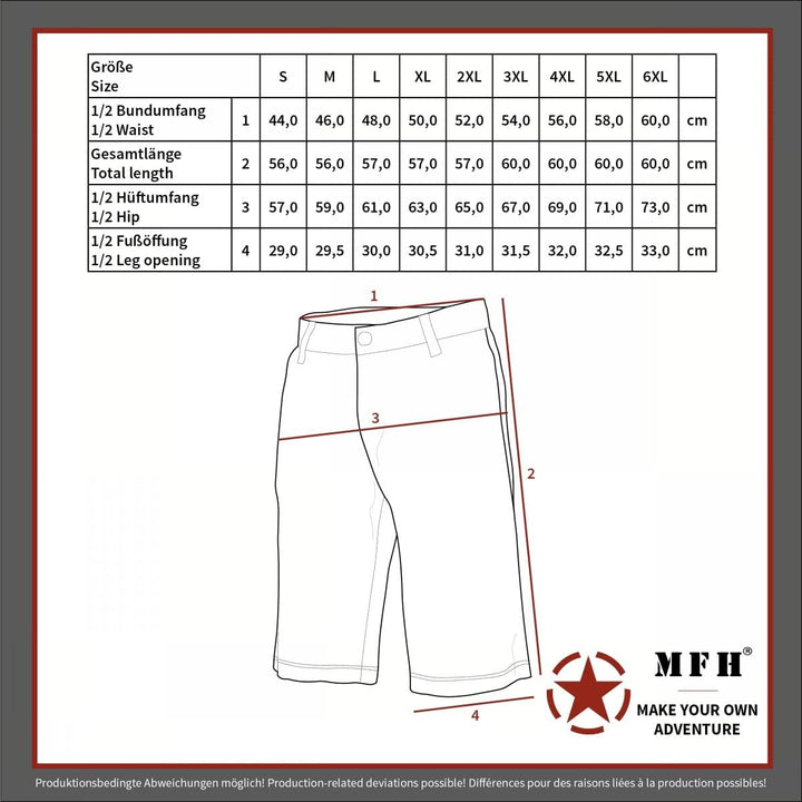 MFH Brit. Bermuda Combat (Schwarz, XL)