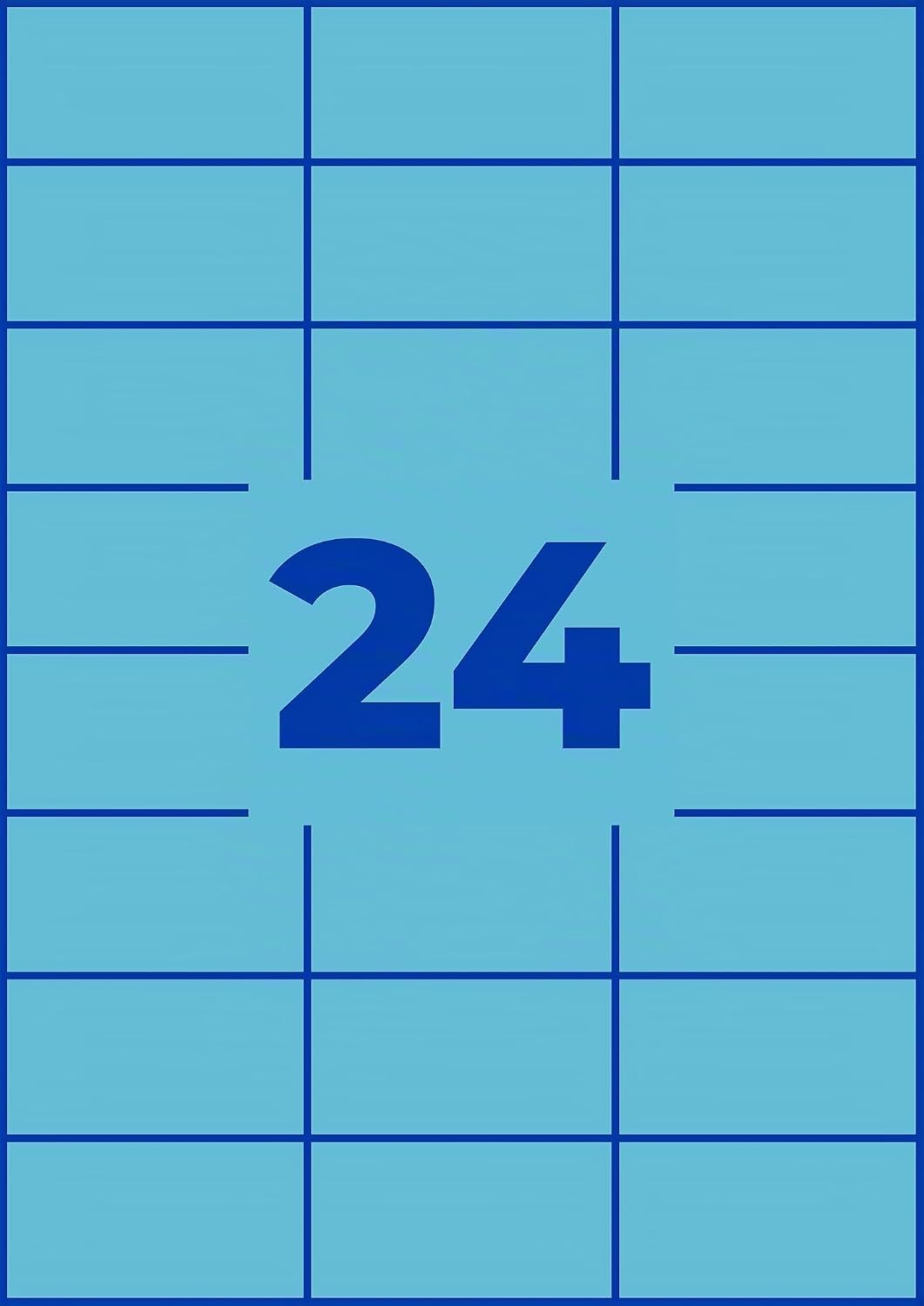 AVERY Zweckform 3449 Blaue Etiketten (2.400 Aufkleber, 70x37mm auf A4, permanent haftend, selbstkleb