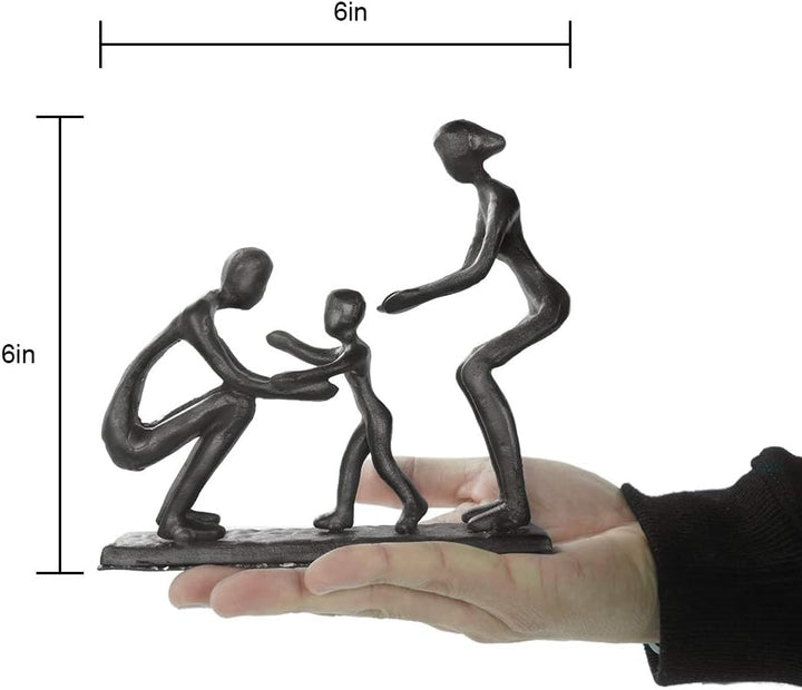 Aoneky Familie Figur Statue - Metall Kunst Skulptur Geschenk für Jahrestag, Geburtstag，Dekoration fü