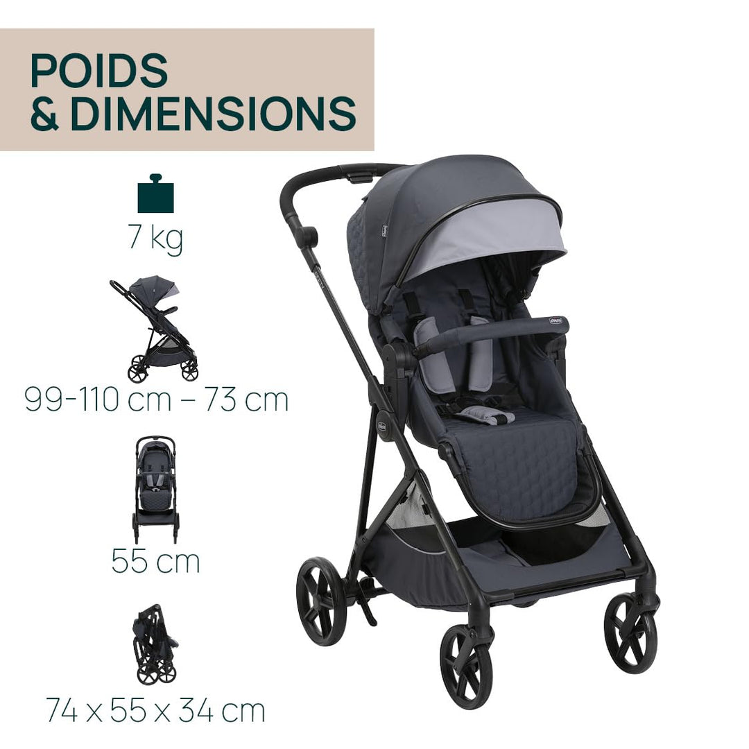 Chicco Kinderwagen Seety, Leicht und kompakt, von 0 Monaten bis 4 Jahren, bis 22 kg, faltbar, verste