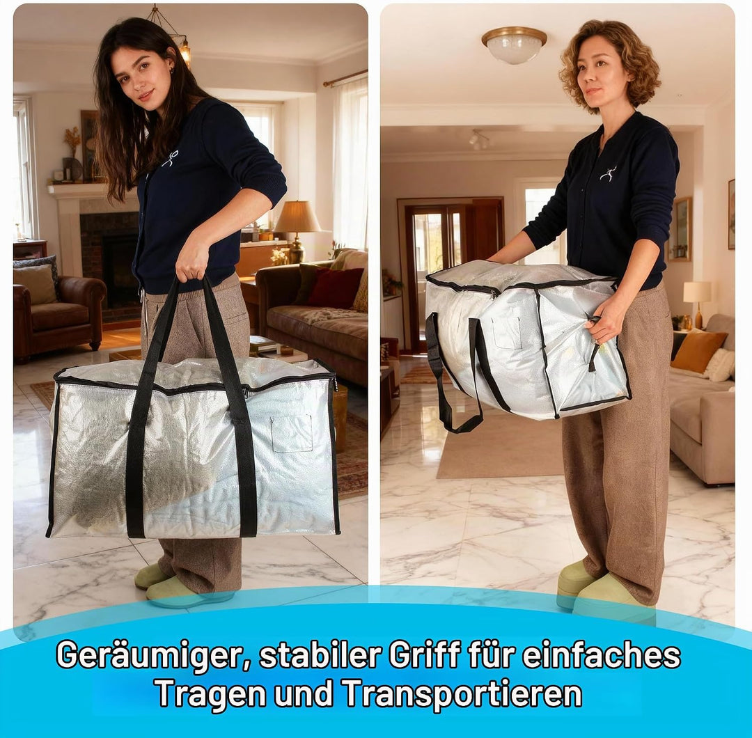 6 Stück 95L Grosse Aufbewahrungstasche mit Deckel,Heavy-Duty Faltbare Transparente Umzugskartons Gro