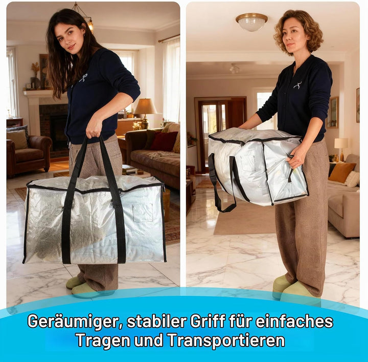 6 Stück 95L Grosse Aufbewahrungstasche mit Deckel,Heavy-Duty Faltbare Transparente Umzugskartons Gro