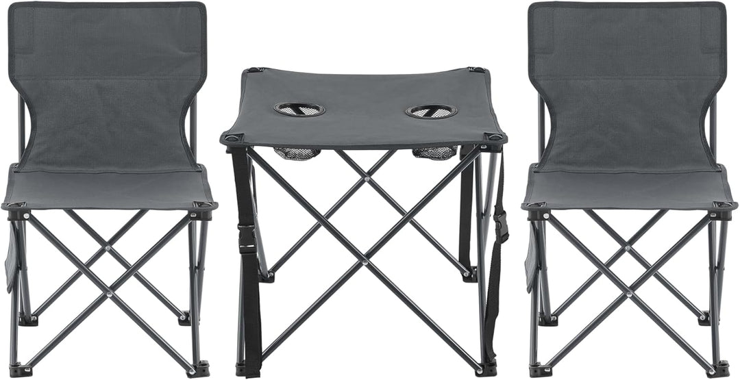 casa.pro Gartenmöbelset Banzi 3-TLG. Campingset 2 Stühle und Tisch faltbares Picknickset aus Textilg