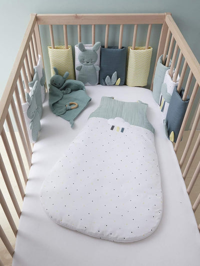 VERTBAUDET Baby Bettumrandung „Frühlingsregen“ Oeko-Tex grün ONE SIZE