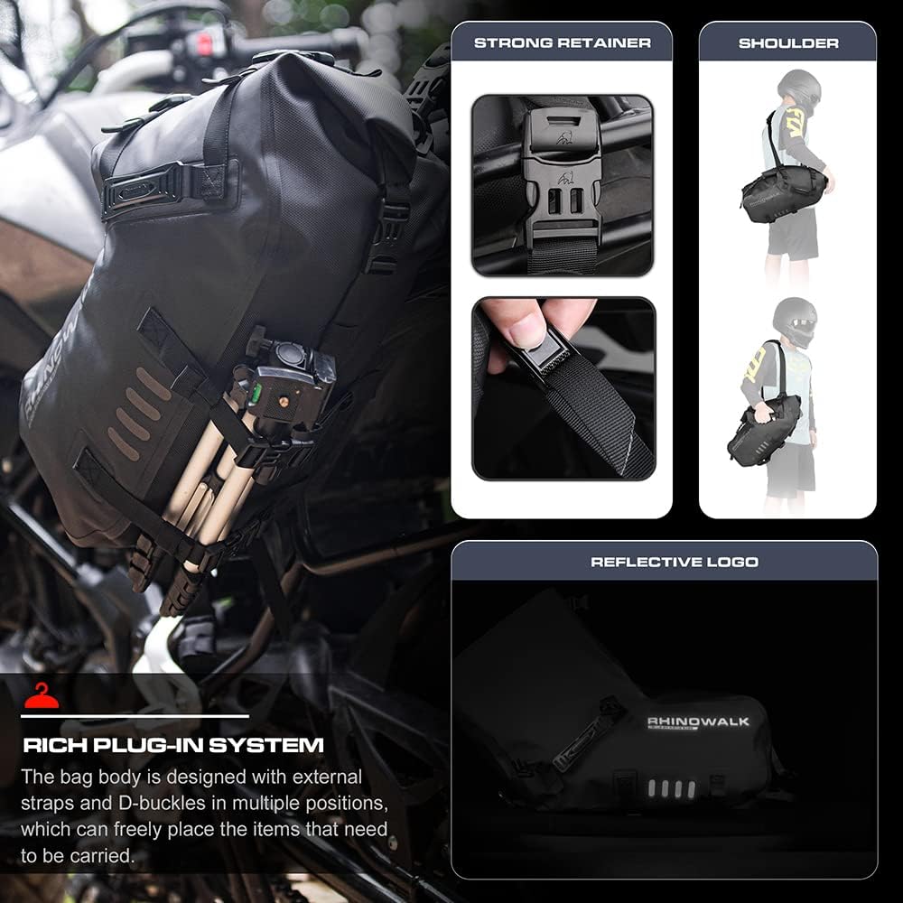 Rhinowalk Motorrad-Satteltaschen Gepäckträgertasche 28L (14L*2) wasserdichte Anti-Vibrations-Motorse
