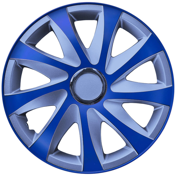 Radzierblende Drift EXTRA Silber/blau 16 Zoll 4er Set
