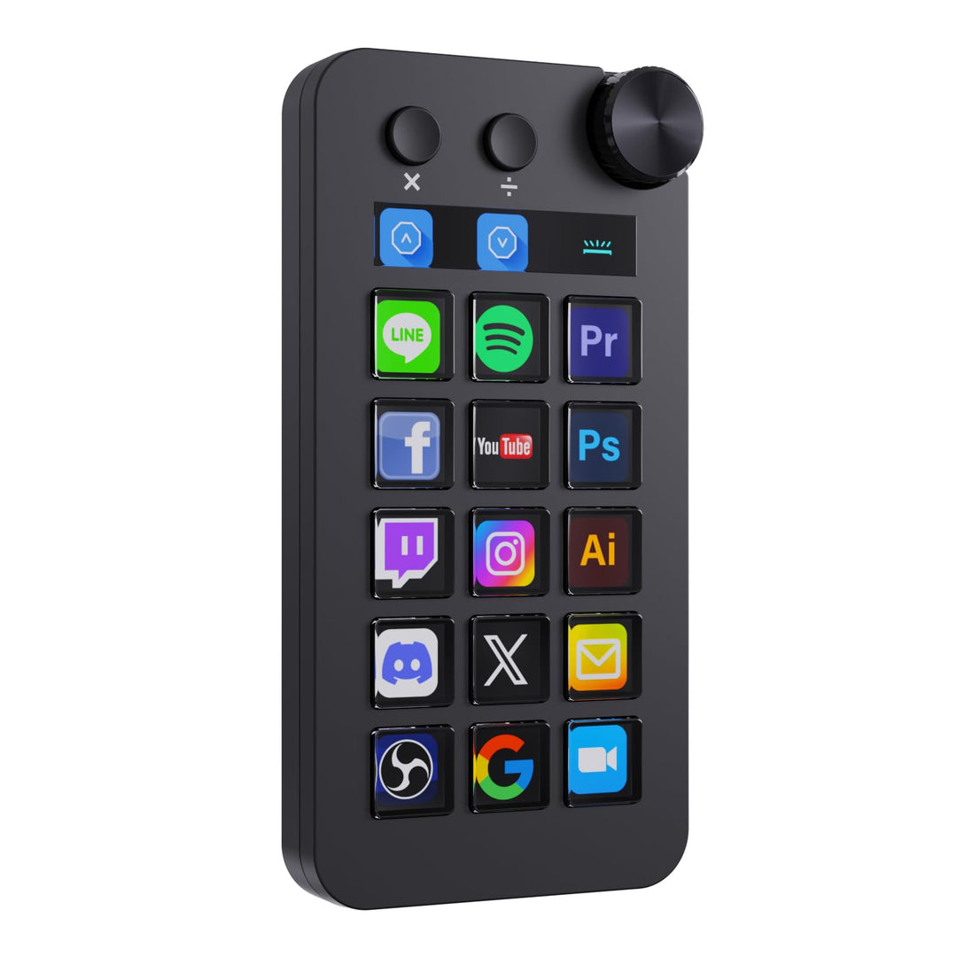 Basicolor N1 Stream Controller Deck & Macro Keypad: 3-in-1-Design mit 15 LCD-Tasten, Numpad & Rechne