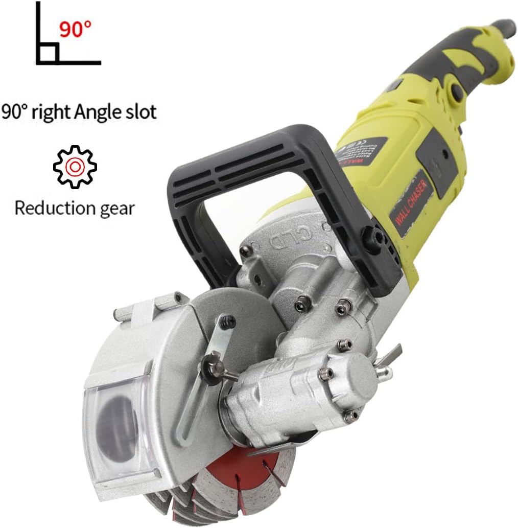 L-home 4000W 220V Elektrische Schlitzfräse, 7500U/min Wandfräse Mauernutfräse Mauerfräse mit 5 Sägeb