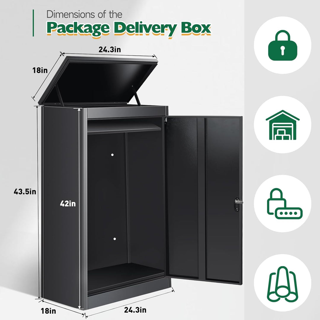 Briefkasten Paketbox für den Aussenbereich, extra grosse Paketboxen mit sicherer Lagerung, wasserdic