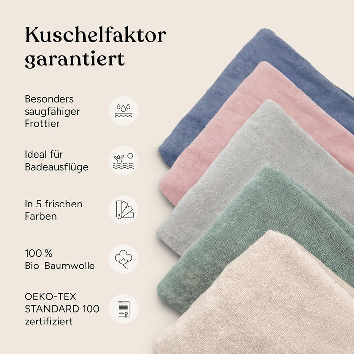 Ehrenkind® Badeponcho Kinder, Bio-Baumwolle, 1–5 Jahre 1-3 Jahre Blau, 1-3 Jahre Blau