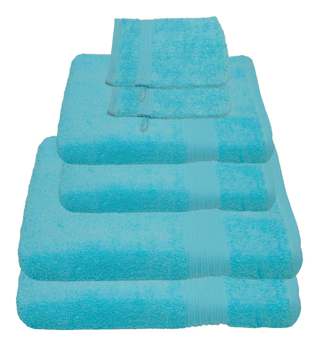 Julie Julsen 6 TLG Handtuchset 2 Badetücher 2 Handtücher + 2 Waschhandschuhe gratis Reine Baumwolle