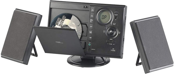 auvisio Radio mit CD: Vertikale Stereo-Kompaktanlage mit Bluetooth, FM, CD, MP3 & AUX, 10 W (Microan