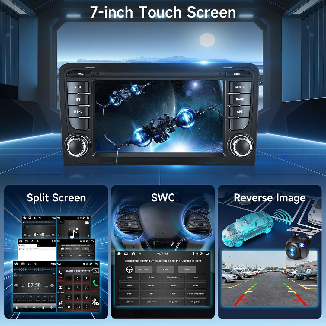 8 Core 4G+64G Android Autoradio für Audi A3 2003-2012/ S3 2006-2012/ RS3 2011-2012 mit Wireless Carp