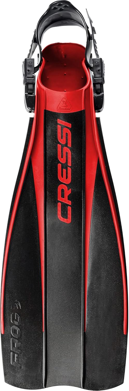 Cressi Geräteflossen Tauchen Frog Made in Italy Verstellbare Flossen M/L Schwarz/Rot, M/L Schwarz/Ro
