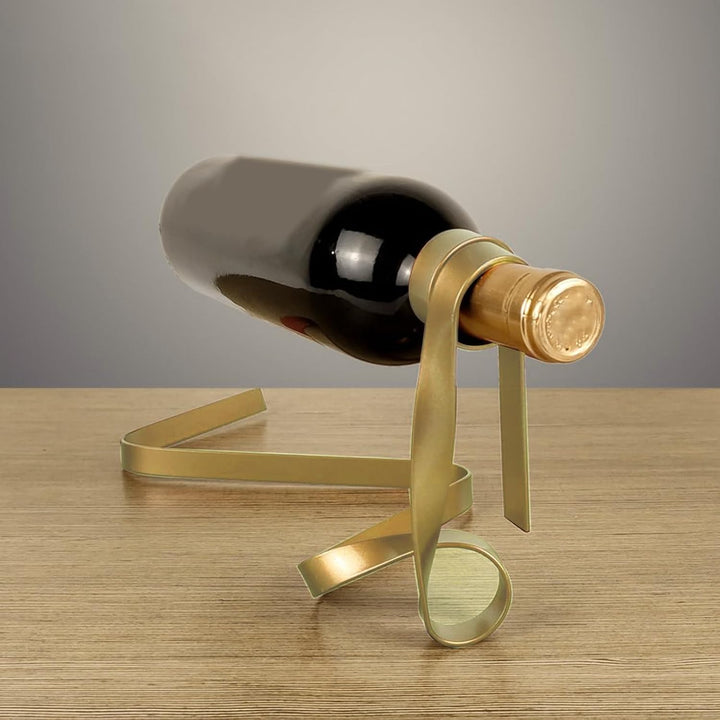 Tisch Weinregal - Schwebende Seil Weinhalter Band Design - Metall Flaschenhalter Für Whiskey Im Kell