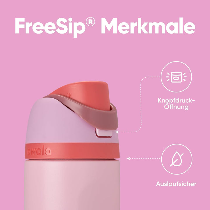 Owala FreeSip Isolierte Edelstahl Trinkflasche mit Strohhalm, 710 ml – BPA-frei, optimal für Sport,