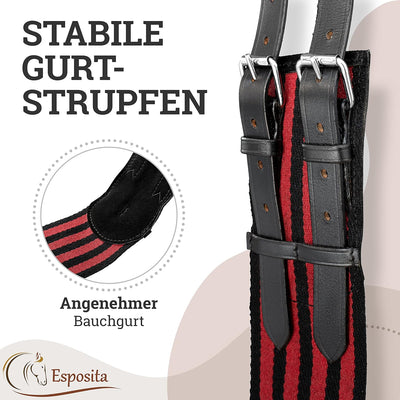 Esposita Reitgurt mit 2 Griffen aus Leder zum Festhalten für Kinder und Reitanfänger - auch geeignet