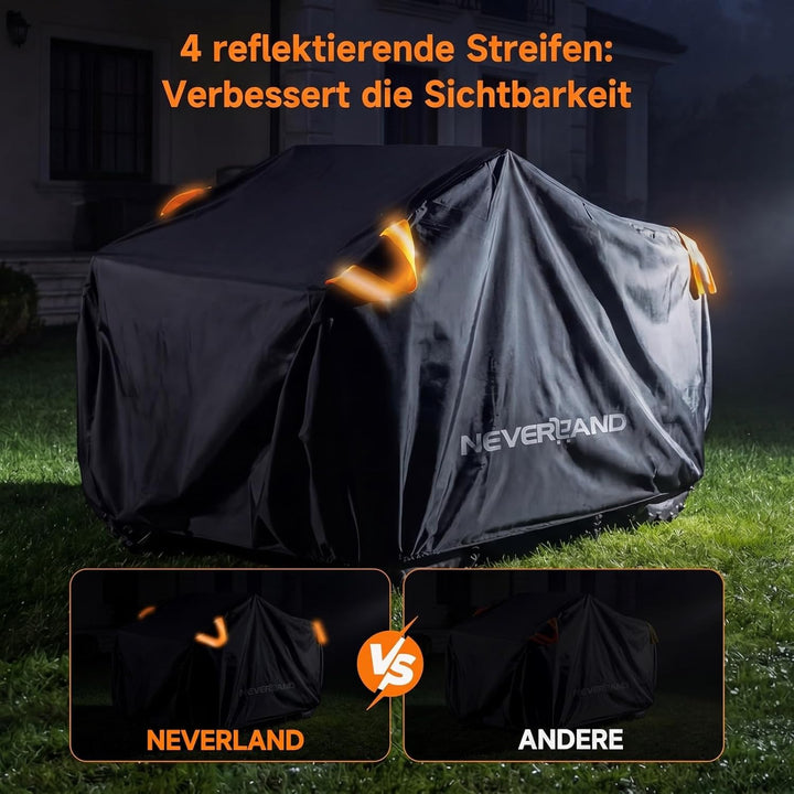 XXXL Quad ATV Abdeckplane NEVERLAND Fahrzeug Abdeckung Schutz Cover 210D 256 * 110 * 120cm Phosphore