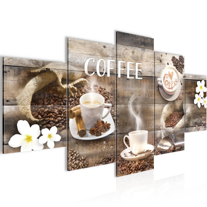 Runa Art Wandbilder Kaffee Küche 5 Teilig Bild auf Vlies Leinwand Deko Esszimmer Küchenbilder Küchen